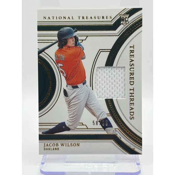 2024 National Treasures Jacob Wilson Rookie Jersey Patch 58/99 SP Athletics RC - Picture 1 of 2